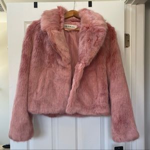 NWT sebby collection pink fur jacket